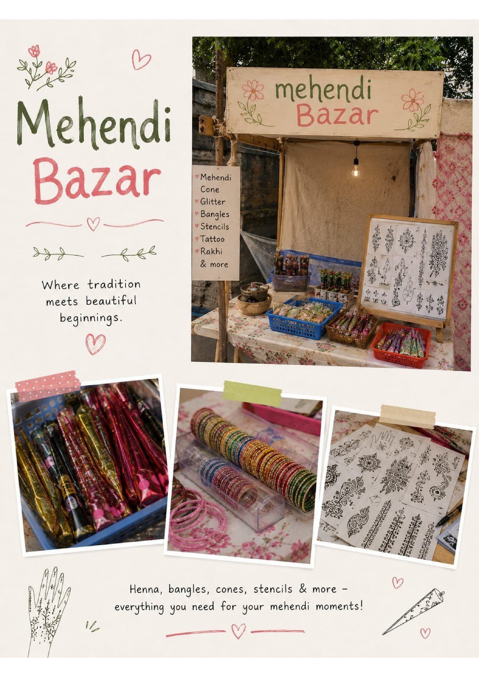 Mehendi Bazaar Henna Stall wedding carnival stall Udaipur by Udaipur Event Management