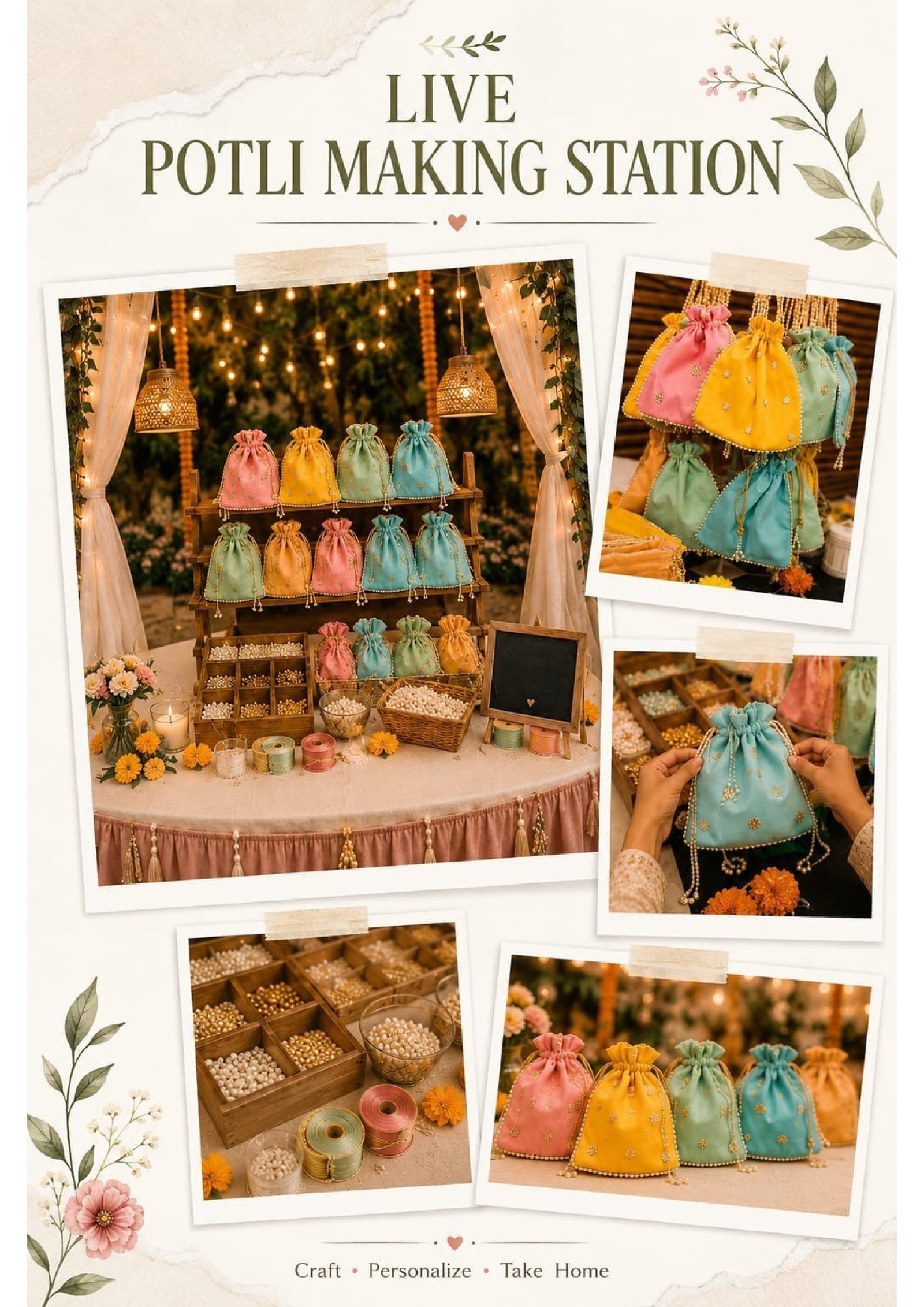 Potli Making Live Stall wedding carnival stall Udaipur by Udaipur Event Management