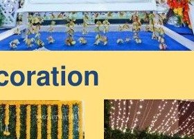 Greenery Wall with Marigold Swags - Udaipur Event Management